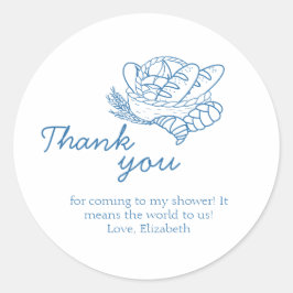 Bun in Oven Baby Shower Rustic Vielen Dank Runder Aufkleber