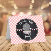 Bun in Oven BabyQ Pink Girl Baby Shower Dankeskarte