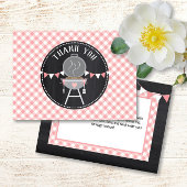 Bun in Oven BabyQ Pink Girl Baby Shower Dankeskarte