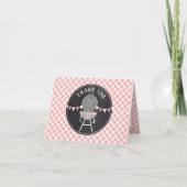 Bun in Oven BabyQ Pink Girl Baby Shower Dankeskarte (Vorderseite)