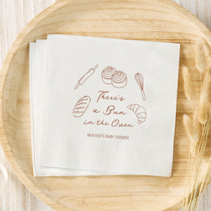 Bun in Oven Bäckerei Brot Baby Dusche Serviette