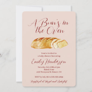 Bun in Oven Bakery Baby Shower Einladung