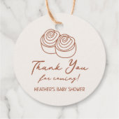 Bun in Oven Bakery Baby Shower Vielen Dank Geschenkanhänger (Rückseite)