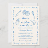 Bun in Oven Bakery Boy Baby Shower Einladung (Vorderseite)