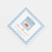 Bun in Oven Blue Baby Babydusche Serviette (Ecke)