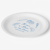 Bun in Oven Bread Boy Baby Shower Pappteller (Schrägansicht)