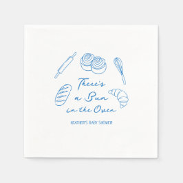 Bun in Oven Bread Boy Baby Shower Serviette