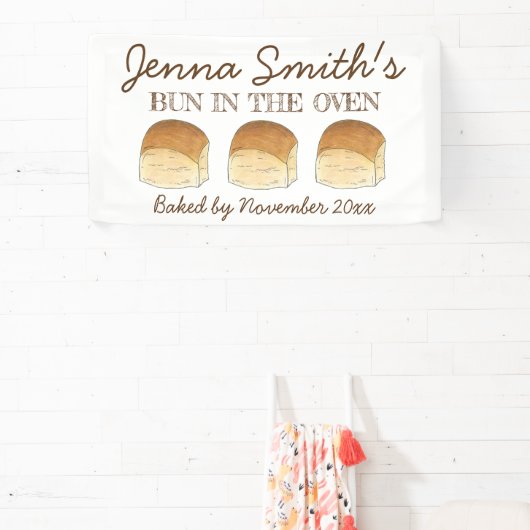 Bun in Oven Bread Dinner Roll Baby Dusche Banner (InSitu)