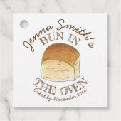 Bun in Oven Bread Dinner Roll Baby Dusche Geschenkanhänger (Vorderseite)