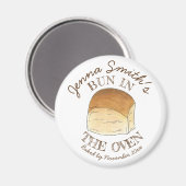 Bun in Oven Bread Dinner Roll Baby Dusche Magnet (Vorderseite/Rückseite)