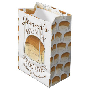 Bun in Oven Bread Dinner Roll Baby Dusche Mittlere Geschenktüte