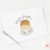 Bun in Oven Bread Dinner Roll Baby Dusche Runder Aufkleber (Umschlag)