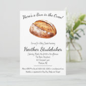 Bun in Oven, Brot Loaf Babydusche Einladung (Stehend Vorderseite)