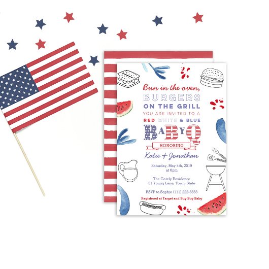 Bun in Oven, Burgers on Grill Baby Shower Einladung