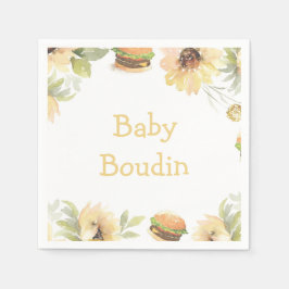 Bun in Oven Burgers on Grill Napkin Serviette