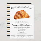 Bun in Oven, Croissant Baby Shower Einladung (Vorne/Hinten)