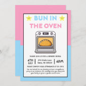 Bun in Oven Gender Reveal Brunch Einladung (Vorne/Hinten)