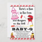 Bun in Oven Girl Barbecue Babydusche Einladung (Vorderseite)