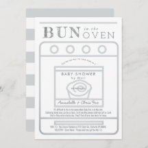 Bun in Oven Gray Baby Shower by Mail