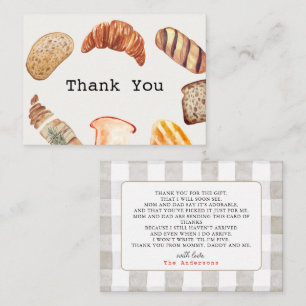 Bun in Oven Pastries Baby Dusche Vielen Dank Mitteilungskarte