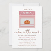 Bun in Oven Pink Baby Girl Babydusche Einladung (Vorderseite)