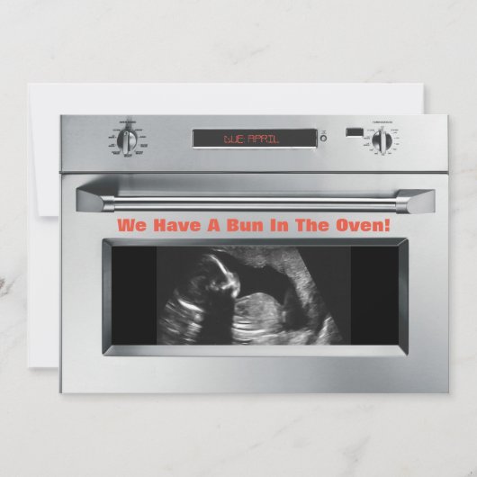 Bun in Oven Pregnancy Ankündigung (Vorderseite)