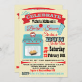 "Bun in the ofen" Kinderdusche Einladungen (Vorne/Hinten)