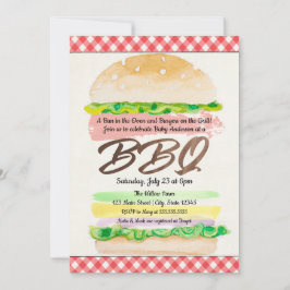 Bun in the Oven and Burgers on Grill Baby GRILLEN Einladung