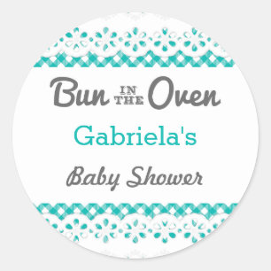 Bun In The Oven Baby Shower Favor Aufkleber