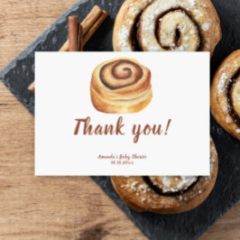 Bun in the oven Baby Shower Thank you Dankeskarte