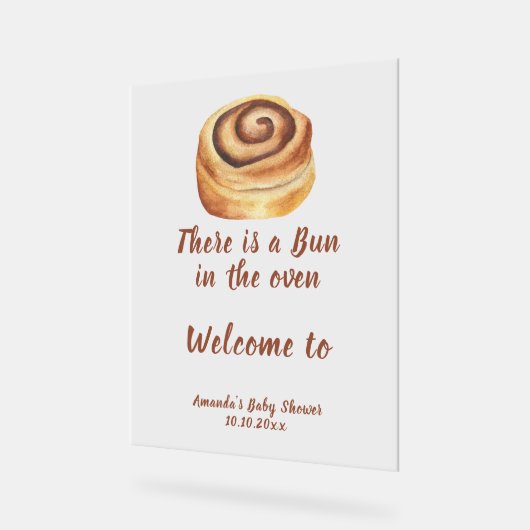 Bun in the oven Baby Shower Welcome Acrylschild (Winkel)