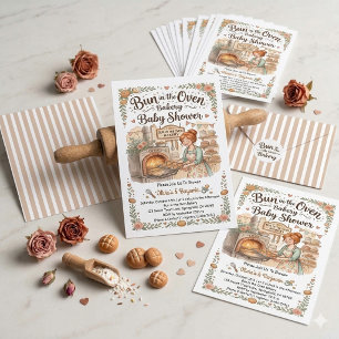 Bun in the Oven Bakery Baby Shower Einladung