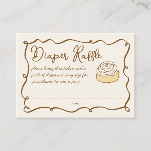 Bun in the oven baking baby shower diaper raffle begleitkarte (Vorderseite)