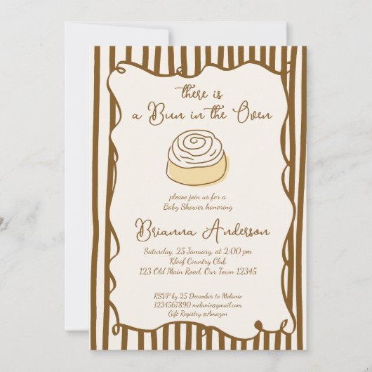 Bun in the oven baking baby shower einladung (Vorderseite)