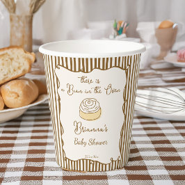 Bun in the oven baking baby shower monogrammed pappbecher