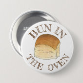 Bun in the Oven Bread Dinner Roll erwartet Baby Button (Vorne & Hinten)