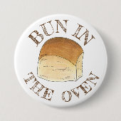 Bun in the Oven Bread Dinner Roll erwartet Baby Button (Vorderseite)