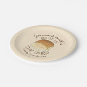 Bun in the Oven Bread Dinner Roll erwartet Baby Pappteller (Schrägansicht)