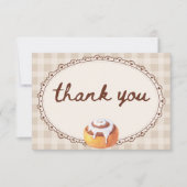 Bun in the Oven Gingham Bakery Baby Shower  Dankeskarte (Vorderseite)