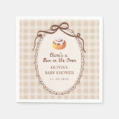 Bun in the Oven Gingham Bakery Baby Shower Serviette (Vorderseite)