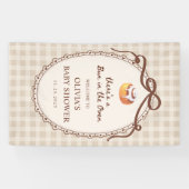 Bun in the Oven Gingham Bakery Baby Shower Welcome Banner (Horizontal)