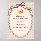 Bun in the Oven Gingham Bakery Baby Shower Welcome Poster (Vorne)
