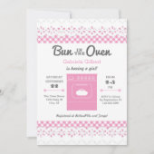 Bun in the Oven Girl Shower Einladung (Vorderseite)