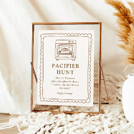 Bun in the Oven Pacifier Hunt Game Sign Poster