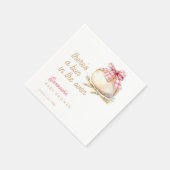 Bun In The Oven Pink Gingham Bow Baby Shower Serviette (Ecke)