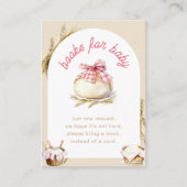 Bun In The Oven Pink Gingham Bow Books For Baby Begleitkarte (Vorderseite)