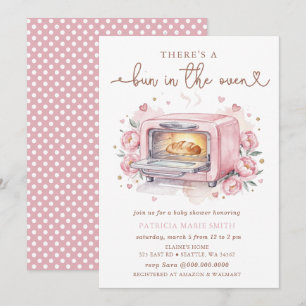 Bun In The Oven Rosa Baby Girl Babyparty Einladung
