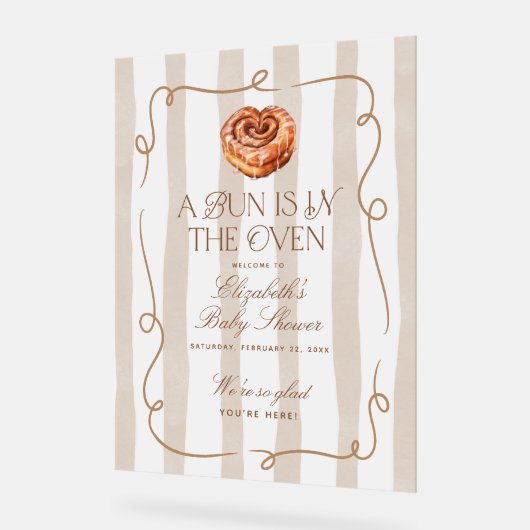 Bun in the Oven Theme Baby Shower Welcome Acrylschild (Winkel)