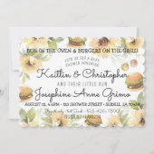 Bun in the Oven und Burgers on Grill Einladung (Vorderseite)