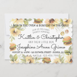 Bun in the Oven und Burgers on Grill Einladung